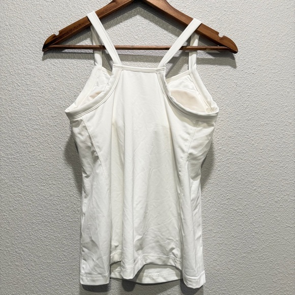 J.Jill Fit Tranquility Cami White Built-In Bra Tank Top Size Small | Athleisure - Picture 2 of 8